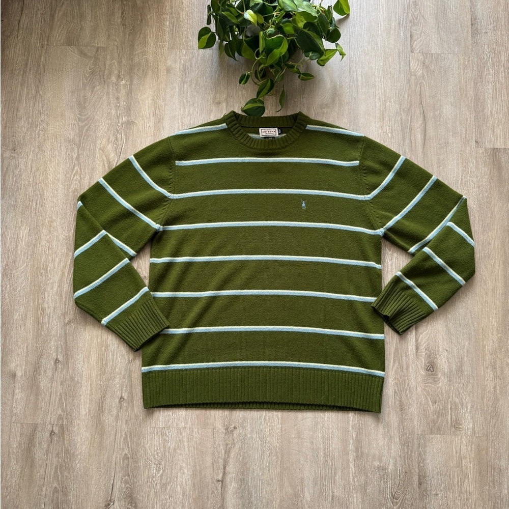 Vintage y2k Green Striped Grunge Knit Sweater